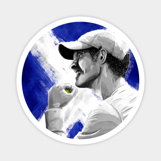 Andy Murray - Scotland Tennis Artwork Magnet by barrymasterson